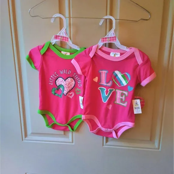 Onsie type Baby sz 3-6 m set Wild Thing Love Girl jumpsuit NWT CUTE - Picture 1 of 4